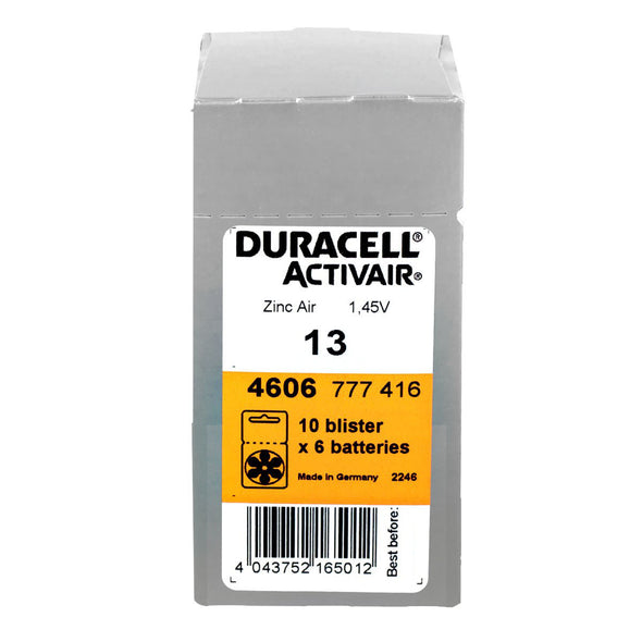 Duracell Activair 13 Hearing Aid Battery 60 pcs - Mercury Free