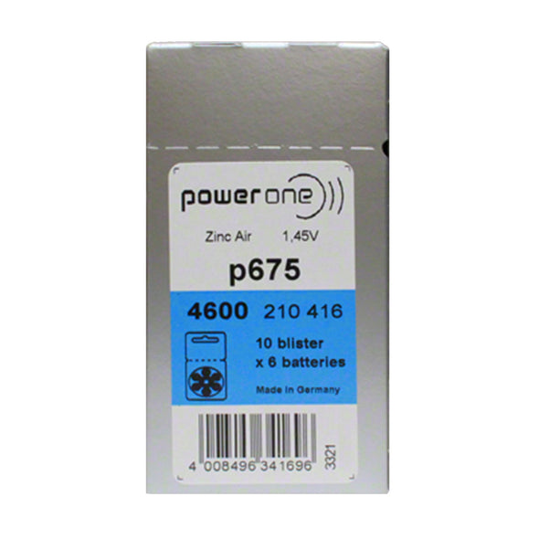 Power One 675 Mercury Free Hearing Aid Batteries